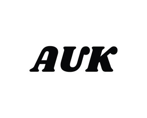 AUK logo design vector template
