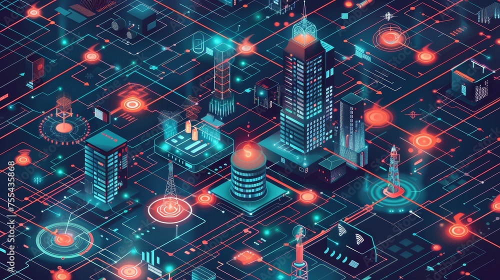 Poster a detailed infographic explaining the architecture of 5g network infrastructure