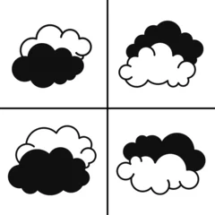 Keuken spatwand met foto Vector black and white illustration of cloud icon for business. Stock vector design. © Abay