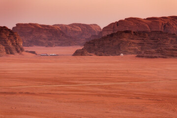 Morning landscape Wadi Rum desert, Jordan