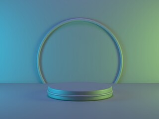 3D Render of Abstract Composition with Podium	