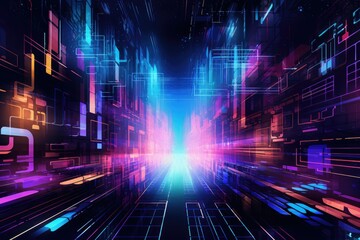 Neon Dreamscape Pulse: A Cybernetic Odyssey