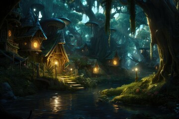Legends of the Enchanted Woods: The Elven Village - obrazy, fototapety, plakaty