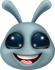 An alien grey or gray fun cartoon character mascot
