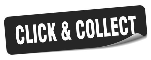 click & collect sticker. click & collect label