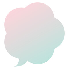 吹き出しのイラスト8【パステルカラーの2色グラデーション（ピンク・緑）】
