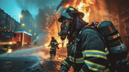 In to the fire, a Firefighter searches for possible survivors