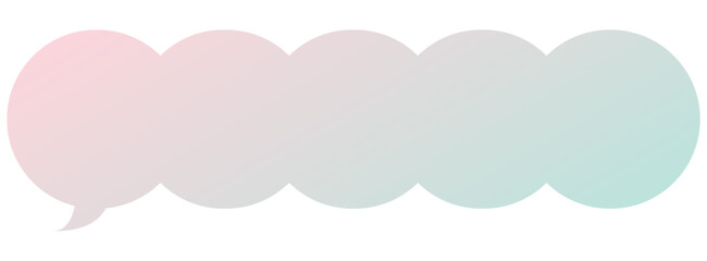 吹き出しのイラスト10【パステルカラーの2色グラデーション（ピンク・緑）】