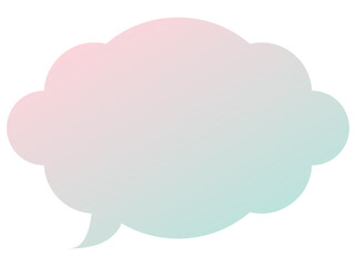 吹き出しのイラスト23【パステルカラーの2色グラデーション（ピンク・緑）】