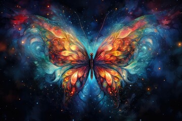 Elegance Among the Stars: Butterfly Nebula Dreamscapes - obrazy, fototapety, plakaty
