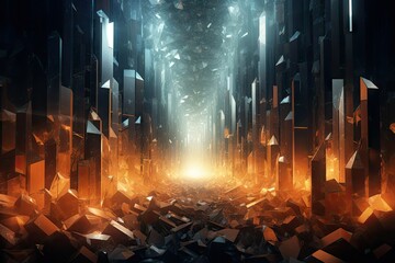 Radiant Wonder: Journey Through Crystal Caves - obrazy, fototapety, plakaty