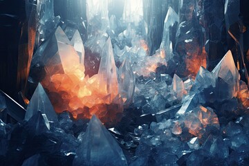 Crystal Caves Majesty: A Glittering Spectacle - obrazy, fototapety, plakaty