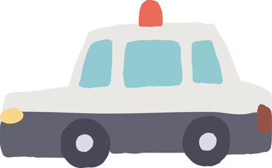 パトカーの手描きイラスト © mayu.