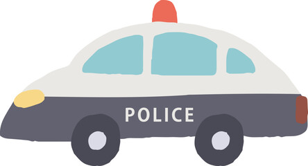 パトカーの手描きイラスト © mayu.