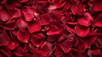 Beautiful red rose petals as background, top view. - obrazy, fototapety, plakaty