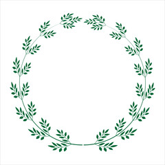 A laurel wreath icon - symbol of victory and achievement. Vintage design element for medals, awards, coat of arms or anniversary logo.  Isolated on white background. Vector illustration. EPS 10