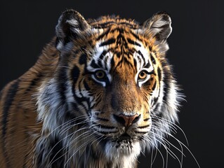 a tiger with black and white stripes