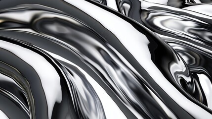 Sleek chrome textures with fluid reflections, for a futuristic. - obrazy, fototapety, plakaty