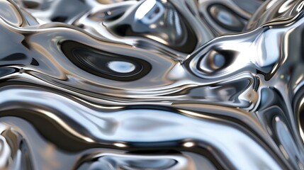 Sleek chrome textures with fluid reflections, for a futuristic.