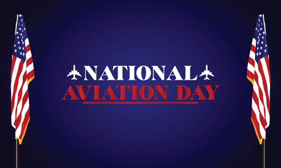 National Aviation Day stylish text illustration Design