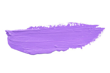 Textured purple violet brush strokes isolated on white background