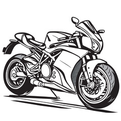 motocicleta excelsior super x in black and white sin arco por detras mas clara, vector illustration line art