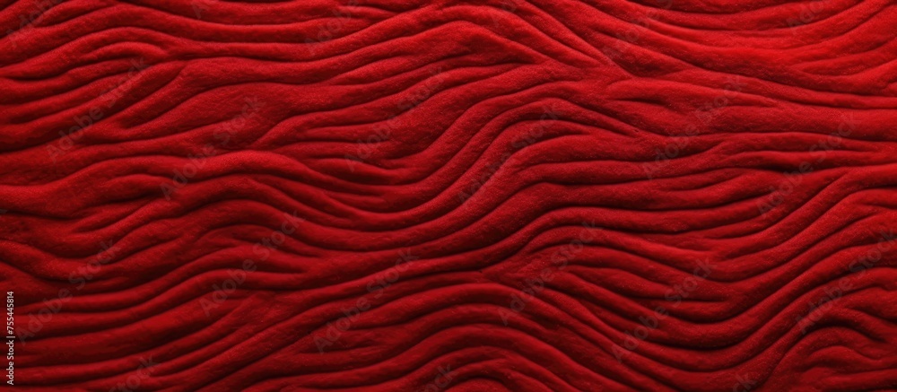 Poster this close-up shot showcases a red fabric with intricate wavy lines, creating a visually appealing t