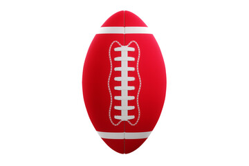 American football ball red and white style isolate on a white background. Playoff games, professional championship. Sports, design. 3D renderer.