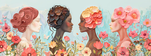 Contours of Femininity: Blooms and Profiles in Harmony