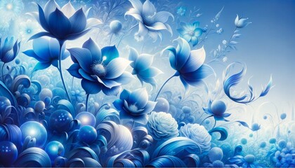 Fototapeta na wymiar Blue flowers background