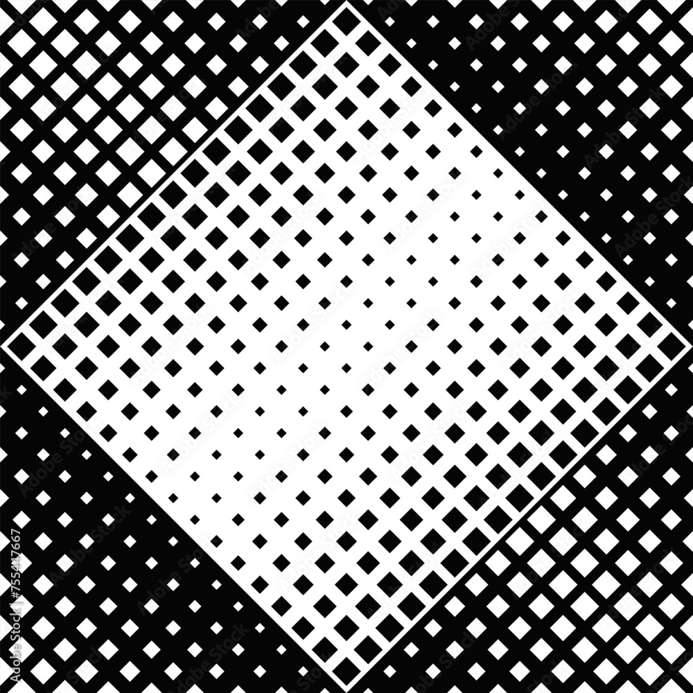 Aufkleber geometrical seamless diagonal square pattern background - black and white vector design