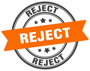 Fototapeta premium reject stamp. reject label on transparent background. round sign