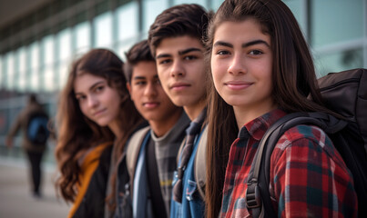 Obraz premium College or High School Students Friends Group