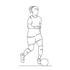 female soccer player hits