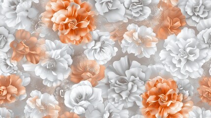 Elegant monochrome flower pattern background