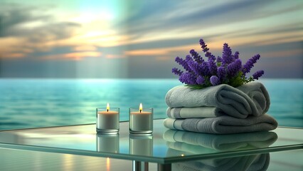 Serene Spa Composition with Plumeria Flowers and Towels