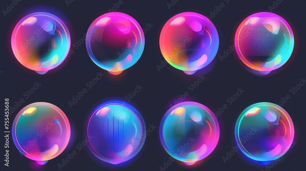 Poster blur gradient circle abstract shape with gradation of fluid color on transparent background. modern 