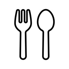 Spoon And Fork outline vector icon isolated on white background. Spoon And Fork line icon for web, mobile and ui design