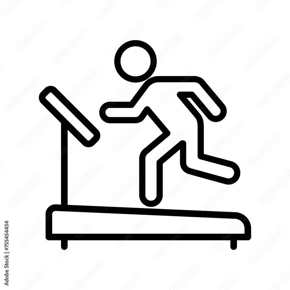 Poster treadmill outline vector icon isolated on white background. treadmill line icon for web, mobile and 