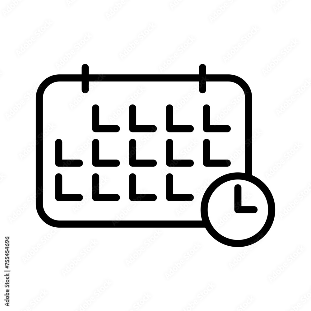 Poster calendar outline vector icon isolated on white background. calendar line icon for web, mobile and ui