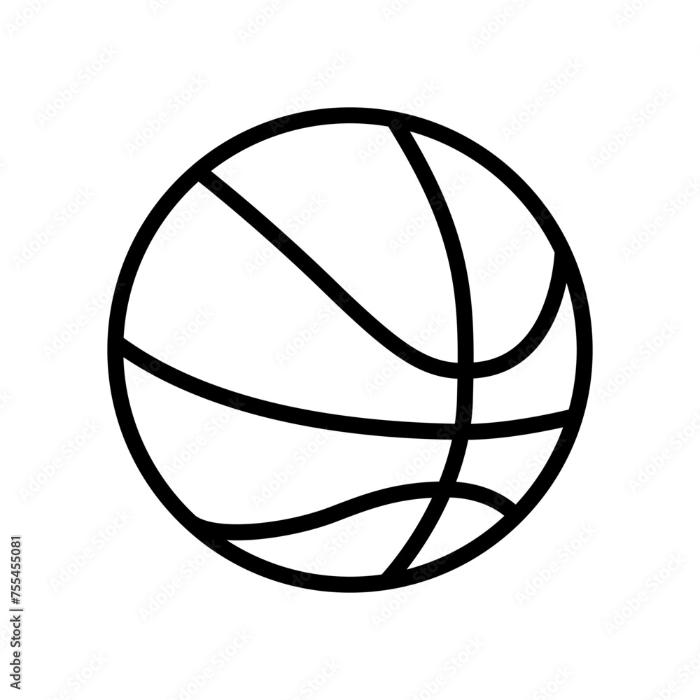 Poster ball outline vector icon isolated on white background. ball line icon for web, mobile and ui design