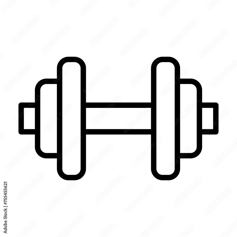 Poster barbell outline vector icon isolated on white background. barbell line icon for web, mobile and ui d