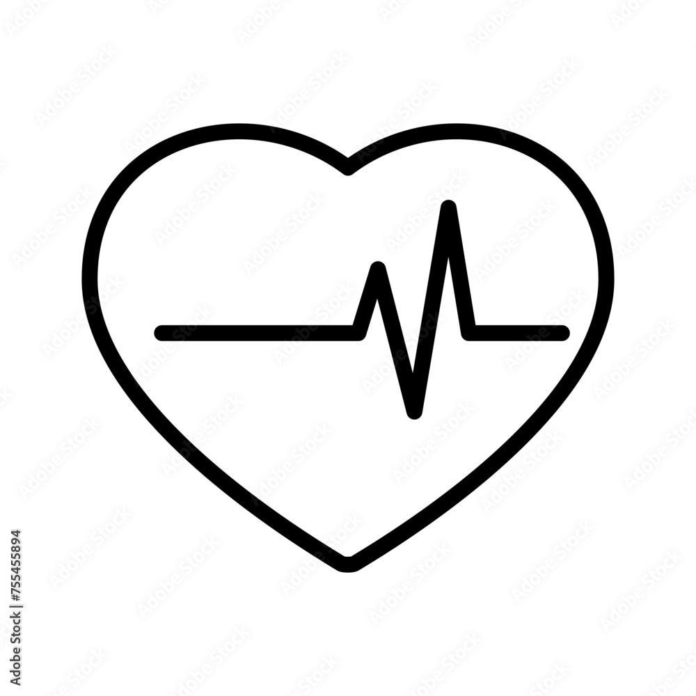 Poster heart rate outline vector icon isolated on white background. heart rate line icon for web, mobile an