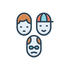 Color illustration icon for generation