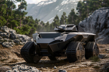 Futuristic army electric military tank