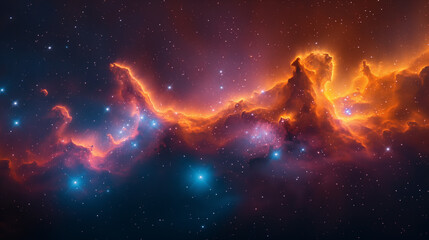 Obraz na płótnie Canvas Space nebula cosmic supernova galaxy star bright colorful astronomy illustration background