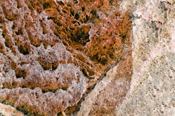 Texture of natural brown stone. Geodesy rocky texture