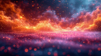 Abstract background with colorful explosions of particles, matte finish, sharp focus, Ai Generated. - obrazy, fototapety, plakaty