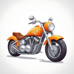 A set of different motorcycles. Two-wheeled transport of various types, sports, cross-country, for travel. Vector illustration.. Ai generative