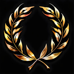 Gilded Grandeur: Unveiling the Gold Laurel Wreath.(Generative AI)